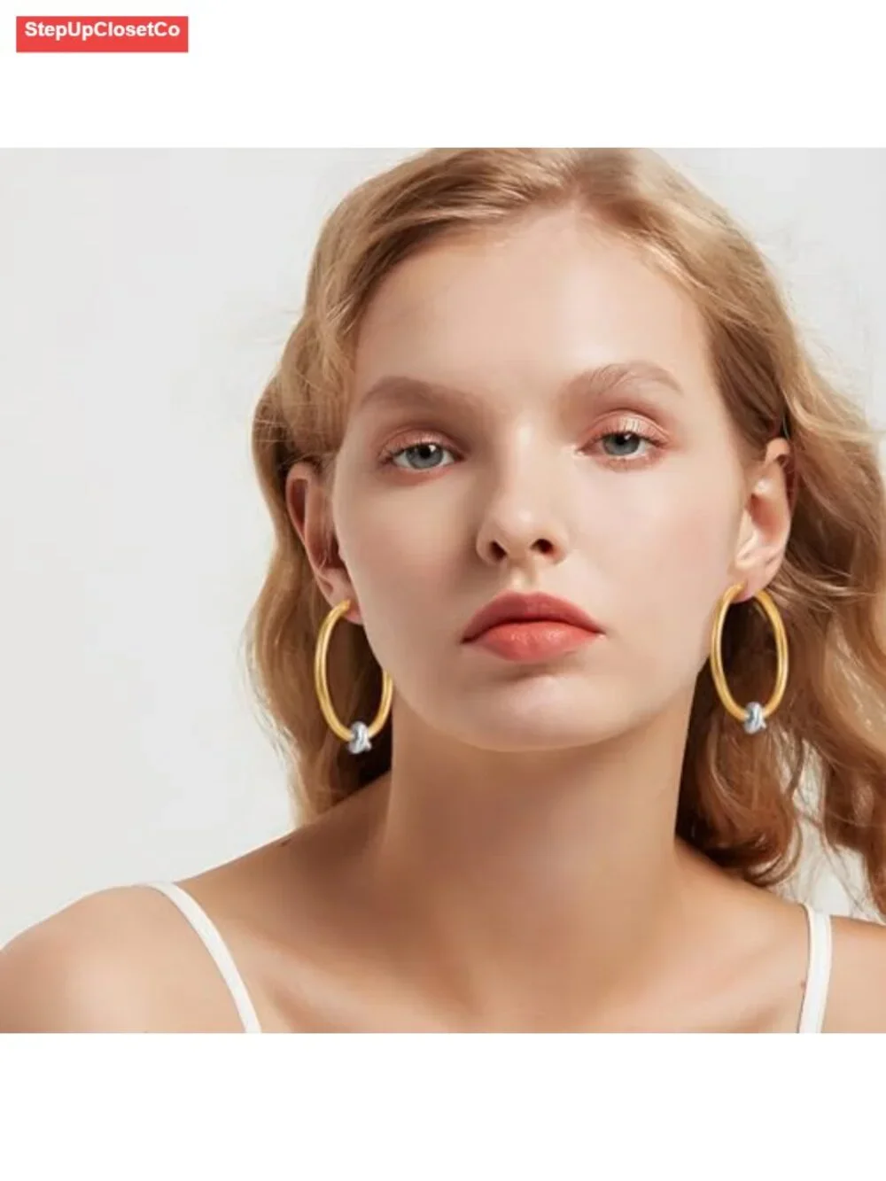 Large Gold Knot Hoop Earrings for Women 18K Gold Hoops Statement Lightweight